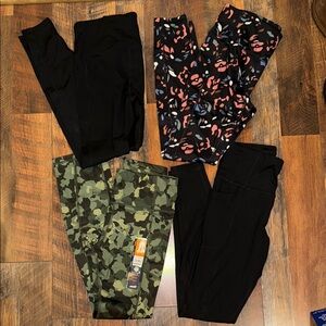 Avia Women's Black, Camouflage, and Patterned Leggings Set